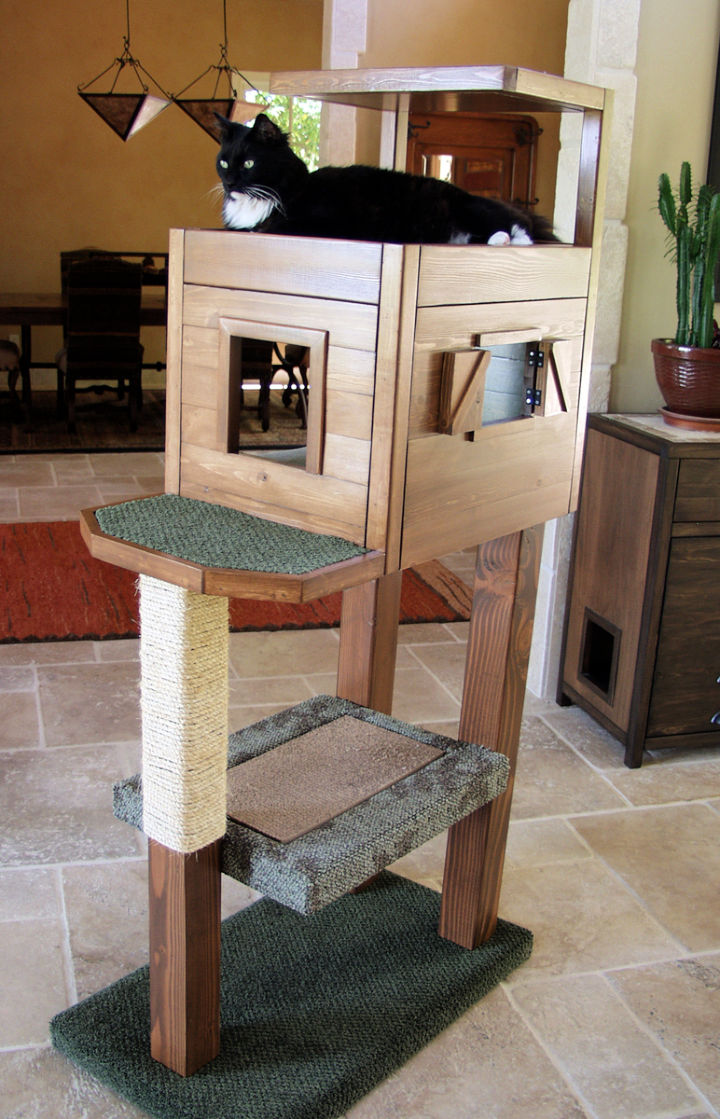 20 Free DIY Cat Tree House Plans (How to Build)