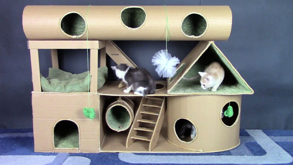 20 Simple DIY Cardboard Cat House Ideas Anyone Can Make