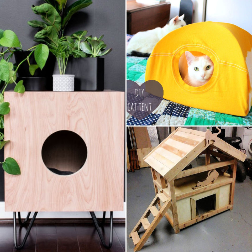 20 Free DIY Cat House Plans Out Of Recycled Materials