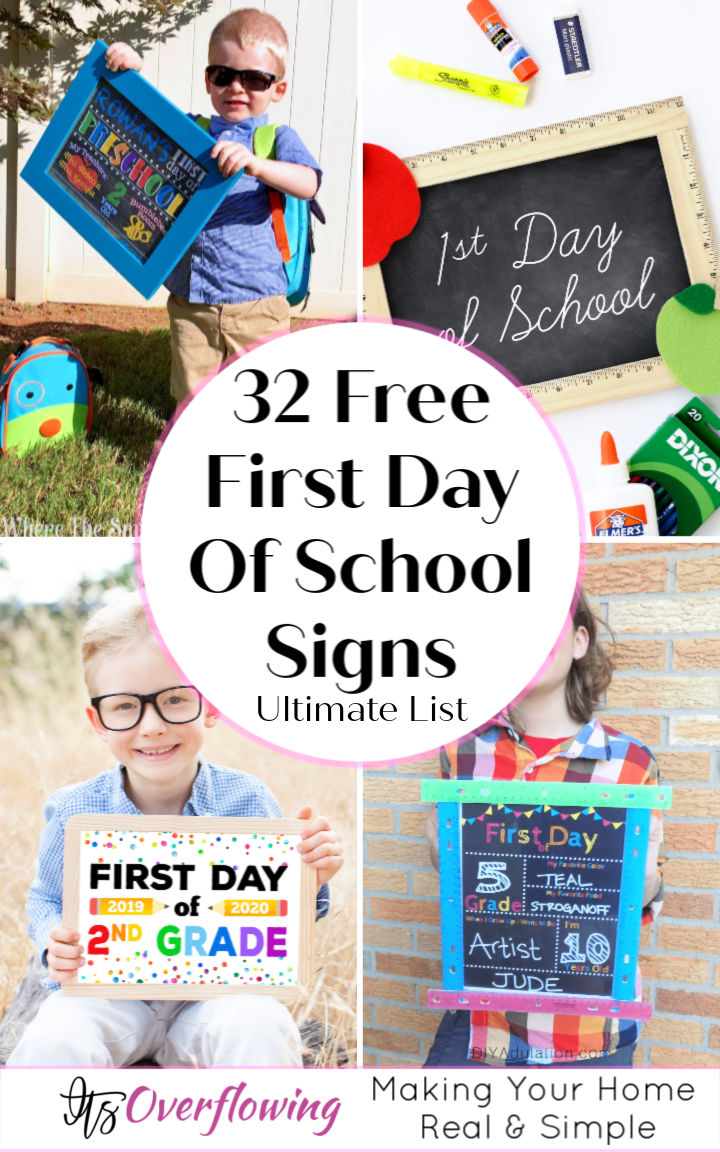 32 Free Printable First Day of School Signs For All Grades