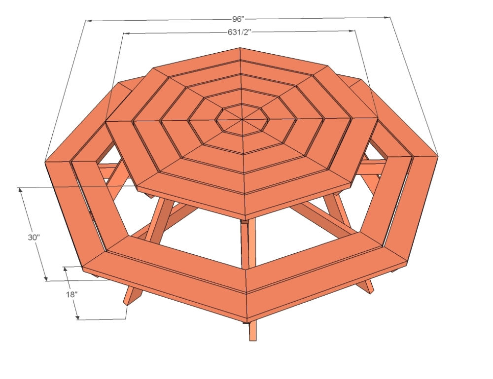 10 Free DIY Octagon Picnic Table Plans