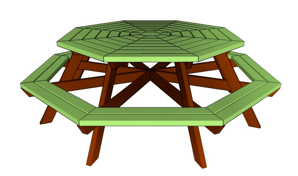 10 Free DIY Octagon Picnic Table Plans