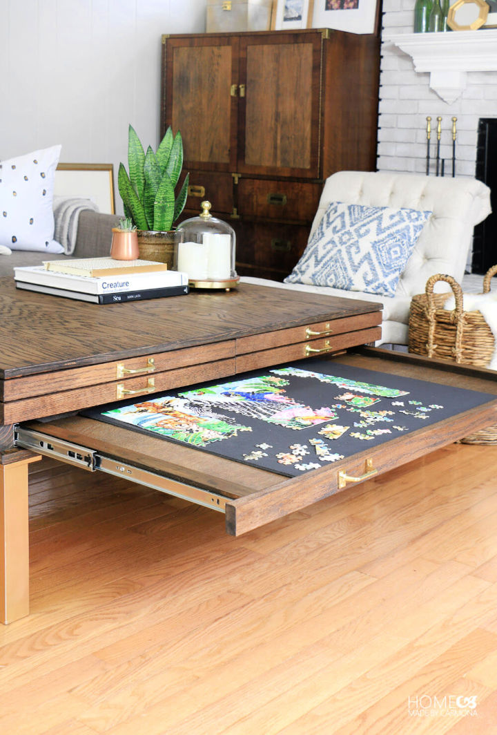 Build a DIY Puzzle Table (5 Free DIY Puzzle Coffee Table Plans)