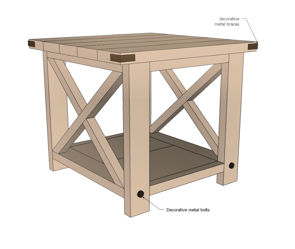 10 Free DIY Farmhouse End Table Plans