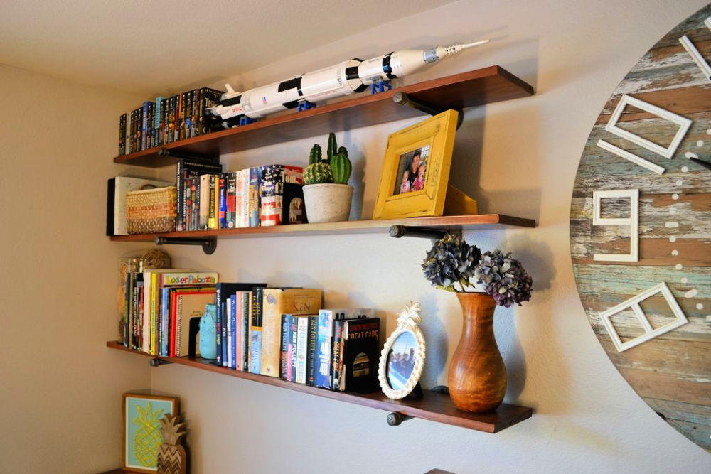 DIY Pipe Shelves 15 Industrial Pipe Shelving Ideas   How To Make A Pipe Shelf  