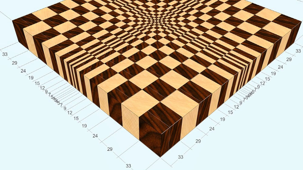 3d cube end grain cutting board plans