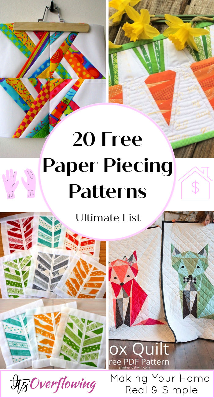 20 Free Paper Piecing Quilt Patterns for Beginners