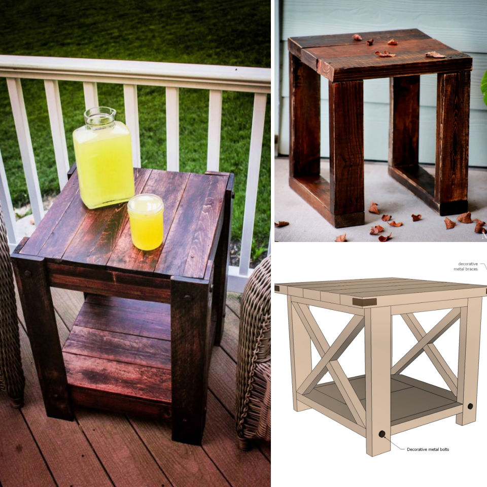 cheap rustic end tables